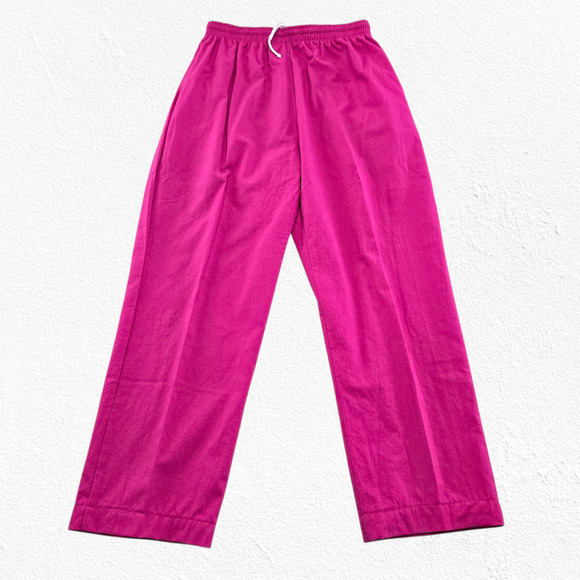Vintage 80s Hot Pink Tracksuit Set Half Zip Jacket Straight Leg Pants Size Large - Picture 11 of 16